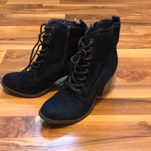 Blue Suede Booties NWOT